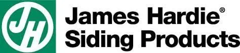 James Hardie Siding Products logo: white "JH" in a green circle, followed by text.