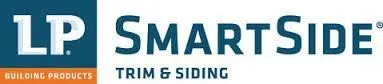 LP SmartSide trim & siding logo. Blue, white, and orange color scheme.